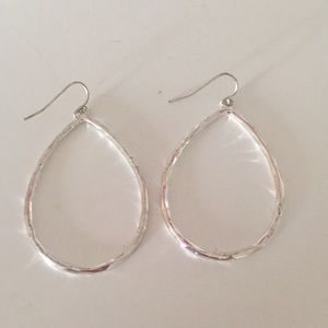 Silver toned drop earrings